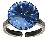 image for ring Rivoli light blue light sapphire antique silver (14 mm)