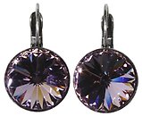 image for earring eurowire Rivoli lila light amethyst antique silver (14 mm)