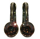 image for earring eurowire Black Jack beige light smoked topaz SS 29 antique brass (glue setting)