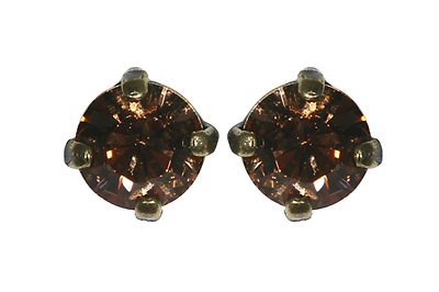 image for earring stud Black Jack beige light smoked topaz SS 29 crank