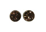 image for earring stud Black Jack beige light smoked topaz PP 32 antique brass (glue setting)