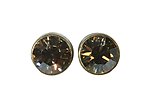 image for earring stud Black Jack beige crystal golden shadow PP 32 antique brass (glue setting)
