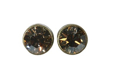 image for earring stud Black Jack beige crystal golden shadow PP 32 glue setting