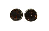 image for earring stud Black Jack brown smoked topaz PP 32 antique brass (glue setting)
