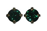 image for earring stud Black Jack green emerald SS 29 antique brass (crank)