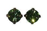 image for earring stud Black Jack green peridot SS 29 antique brass (crank)