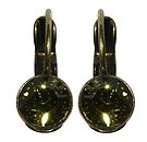image for earring eurowire Black Jack green khaki SS 29 antique brass (glue setting)