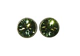 image for earring stud Black Jack green peridot PP 32 antique brass (glue setting)