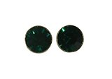 image for earring stud Black Jack green emerald PP 32 antique brass (glue setting)