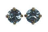 image for earring stud Black Jack light blue aquamarine SS 29 antique brass (crank)