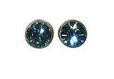 image for earring stud Black Jack light blue aquamarine PP 32 antique brass (glue setting)
