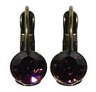 image for earring eurowire Black Jack lila amethyst SS 29 antique brass (glue setting)