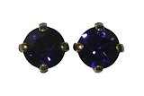 image for earring stud Black Jack lila purple velvet SS 29 antique brass (crank)