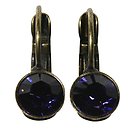 image for earring eurowire Black Jack lila purple velvet SS 29 antique brass (glue setting)
