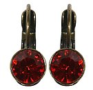 image for earring eurowire Black Jack orange hyacinth SS 29 antique brass (glue setting)