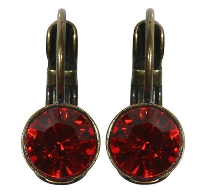 image for earring eurowire Black Jack orange hyacinth SS 29 glue setting