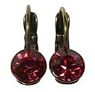 image for earring eurowire Black Jack pink indian pink SS 29 antique brass (glue setting)