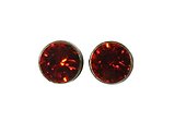 image for earring stud Black Jack red light siam PP 32 antique brass (glue setting)