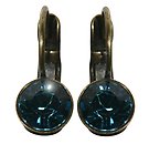 image for earring eurowire Black Jack turquoise indicolite SS 29 antique brass (glue setting)