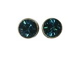 image for earring stud Black Jack turquoise indicolite PP 32 antique brass (glue setting)