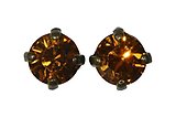 image for earring stud Black Jack yellow topaz SS 29 antique brass (crank)