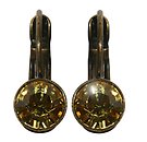 image for earring eurowire Black Jack yellow light topaz SS 29 antique brass (glue setting)