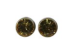 image for earring stud Black Jack yellow light topaz PP 32 antique brass (glue setting)