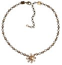 image for necklace Magic Fireball beige crystal golden shadow antique silver (1 flower in the centre; chain with tutui neckline)