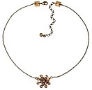 image for necklace pendant Magic Fireball beige crystal golden shadow antique silver