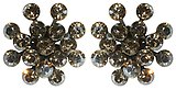 image for earring stud Magic Fireball beige crystal golden shadow antique silver (big)