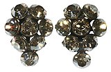 image for earring stud Magic Fireball beige crystal golden shadow antique silver (small)