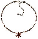 image for necklace Magic Fireball brown smoked topaz antique silver (1 flower in the centre; chain with tutui neckline)