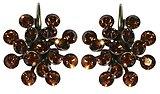 image for earring eurowire Magic Fireball brown smoked topaz antique silver