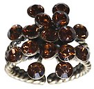 image for ring Magic Fireball brown smoked topaz antique silver (big)