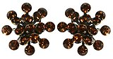 image for earring stud Magic Fireball brown smoked topaz antique silver (big)