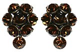 image for earring stud Magic Fireball brown smoked topaz antique silver (small)