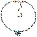 image for necklace Magic Fireball turquoise indicolite antique silver (1 flower in the centre; chain with tutui neckline)
