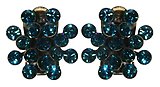 image for earring clip Magic Fireball turquoise indicolite antique silver