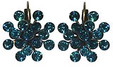 image for earring eurowire Magic Fireball turquoise indicolite antique silver