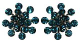 image for earring stud Magic Fireball turquoise indicolite antique silver (big)