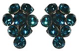 image for earring stud Magic Fireball turquoise indicolite antique silver (small)
