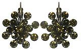 image for earring eurowire Magic Fireball green khaki antique silver