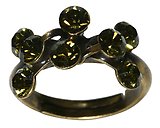 image for ring Magic Fireball green khaki antique silver (small)