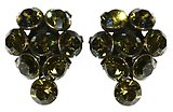 image for earring stud Magic Fireball green khaki antique silver (small)