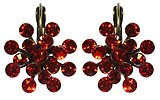 image for earring eurowire Magic Fireball orange hyacinth antique silver