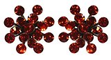 image for earring stud Magic Fireball orange hyacinth antique silver (big)
