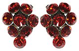 image for earring stud Magic Fireball orange hyacinth antique silver (small)
