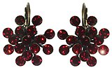 image for earring eurowire Magic Fireball red siam antique silver