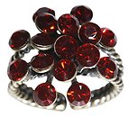 image for ring Magic Fireball red siam antique silver (big)
