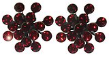 image for earring stud Magic Fireball red siam antique silver (big)